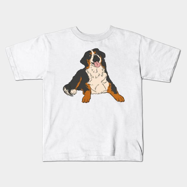 Bernersennen hund dog Kids T-Shirt by Picasso_design1995